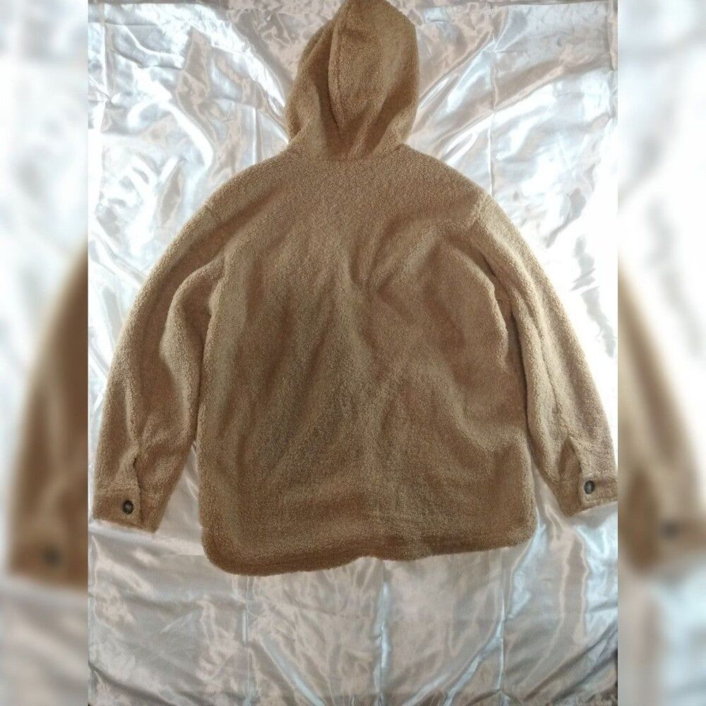 Sanctuary Harlow Sherpa Hoodie Teddy Shacket Coat SIZE small 4-6 - Picture 3 of 8